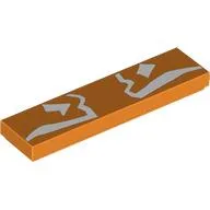 Tile 1 x 4 with White Markings Print / Orange