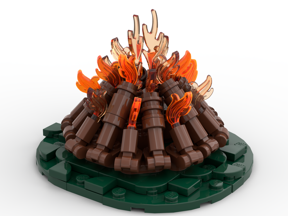 Lego Campfire - Classic wood/log fire