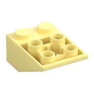 Brick Sloped Inverted 33° 3 x 2, Connections between Studs, Ovoid Bottom Pin / Bright Light Yellow