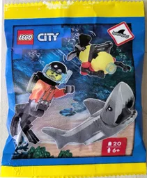 Diver with Robot and Shark