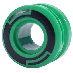 Wheel 11 x 8 with Center Groove, One Smooth Side with Black Circles Print / Bright Green