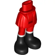 Minidoll Hips and Short Skirt with Red Leggings and Black Boots Print / Red