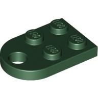 Lego Plate Special 3 x 2 with Rounded End, Hole / Dark Green