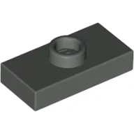 Plate Special 1 x 2 with 1 Stud without Groove (Jumper) / Dark Gray