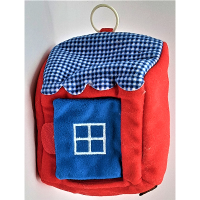 Lego Duplo Building Beach Hut with Blue Door, Checkered Roof / Red