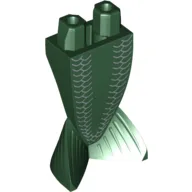 Tail, Merman / Mermaid with White Scales Print / Dark Green