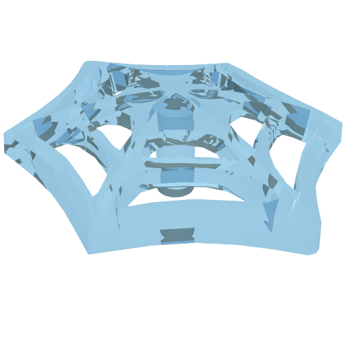 Lego Web Effect Medium Bar on Back / Trans-Light Blue