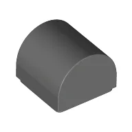 Brick Curved 1 x 1 x 2/3 Double Curved Top, No Studs / Dark Bluish Gray