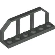 Plate Special 1 x 6 with Train Wagon End Fence / Dark Gray