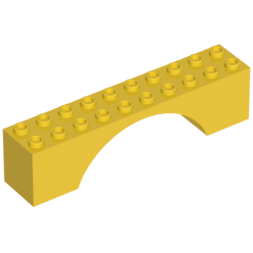 Lego Minitalia Arch 2 x 10 x 2 with Bottom X Support / Yellow
