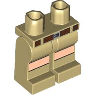 Lego Hips and Tan Legs with Reddish Brown Belt, Light Nougat Knees print / Tan