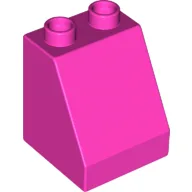 Duplo Brick 2 x 2 x 2 Slope / Dark Pink