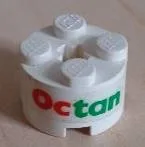Brick, Round 2 x 2 with Axle Hole with Octan Pattern (Sticker) - Set 6551