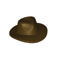 Lego Hat Wide Brim, Outback Style with Wide Belt, Buckle (Fedora) / Dark Brown