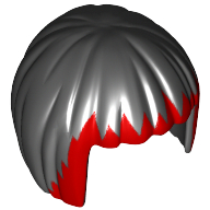 Lego Hair Short Bob Cut with Dark Red Bangs Print (Karai)