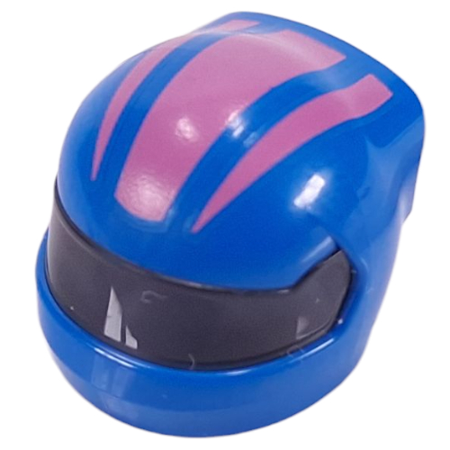 Lego Helmet, Formula 1 with Trans-Black Visor pattern and Dark Pink Stripes print