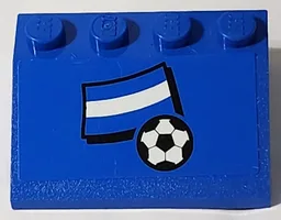 Slope 33 3 x 4 with Flag of Argentina and Soccer Ball Pattern (Sticker) - Set 3406