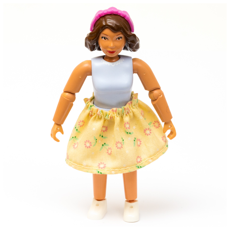 Lego Belville Figure, Light Yellow Skirt, Medium Dark Pink Headband