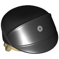 Lego Hair and Hat, Short Tan Hair, Imperial Officer CapSilver Code Disc Print / Black