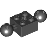 Technic Brick Special 2 x 2 with 10.2mm Balls with Holes and Axle Hole / Black