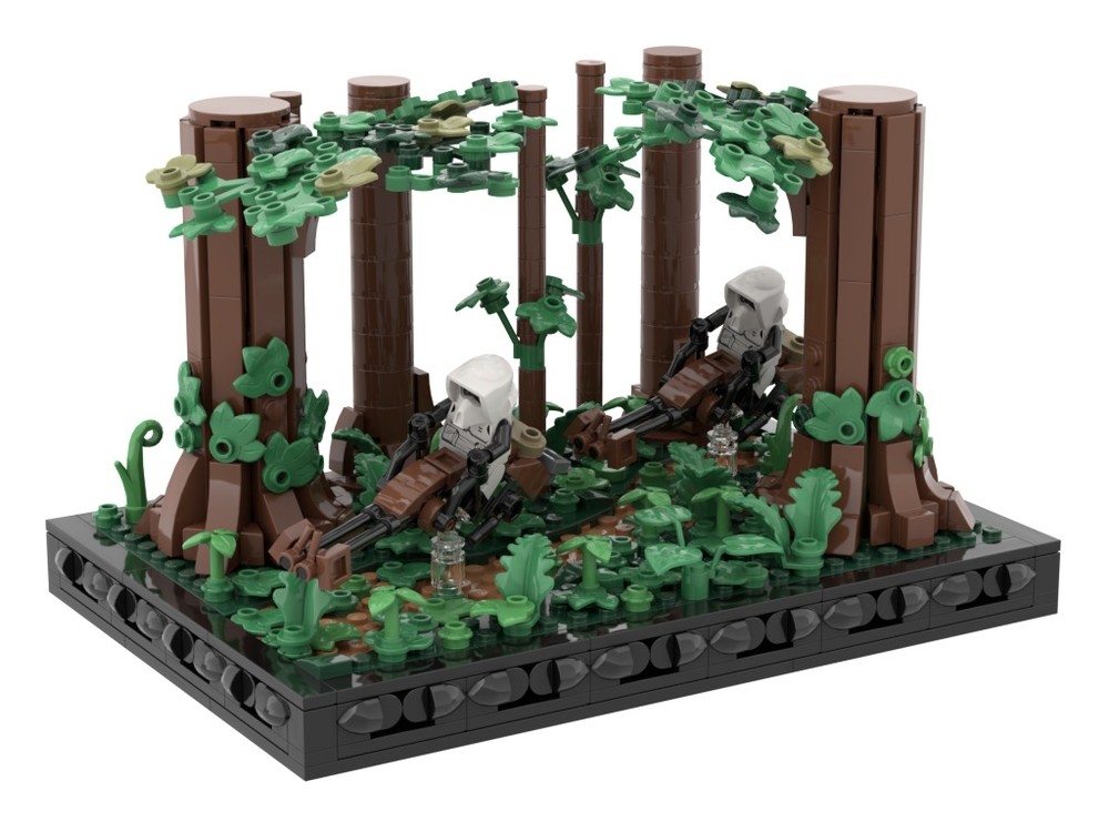 Lego Endor Forest Speeder Bike Chase Diorama