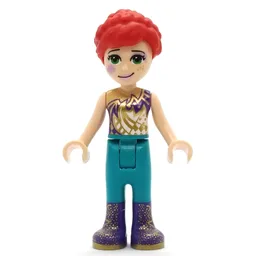 Mia - Gold/Dark Purple Top, Dark Turquoise Pants, Face Paint