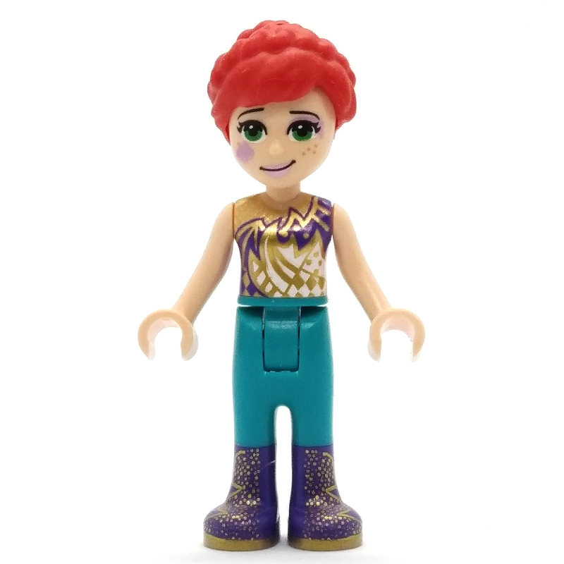 Lego Mia - Gold/Dark Purple Top, Dark Turquoise Pants, Face Paint