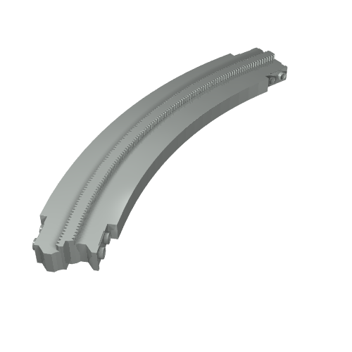 Lego Vehicle Track, Monorail Curve Short Right / Light Gray
