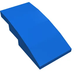 Brick Curved 4 x 2 No Studs / Blue