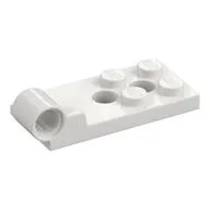 Hinge Plate 2 x 4 with Pin Hole with 2 Holes - Bottom / White