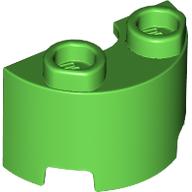 Lego Brick Round, Half 1 x 2 / Bright Green