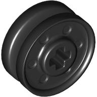 Lego Wheel 18 x 8 with Fake Bolts and Shallow Spokes and Axle Hole / Black