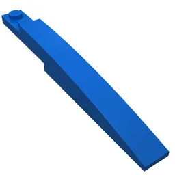 Brick Curved 10 x 1 [Asymmetric Inside Ridges] / Blue