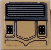 Tile, Modified 2 x 2 Inverted with SW Millennium Falcon Seat Cushion Pattern (Sticker) - Set 75105