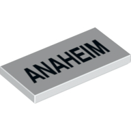 Lego Tile 2 x 4 with 'Anaheim' Print / White