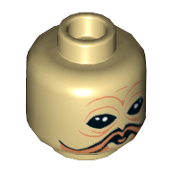 Lego Minifig Head Ten Numb, No Mask / Breathing Mask Print / Tan