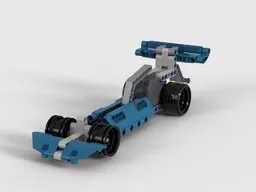 Dragster with pullback motor