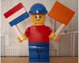 Upscaled handheld Dutch and Orange Flags