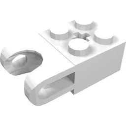 Technic Brick Special 2 x 2 with Ball Socket Wide and Axle Hole / White