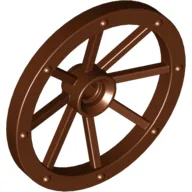 Wheel Wagon Large (33mm D.), hole notched for wheels holder pin / Reddish Brown