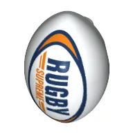 Sports Rugby Ball with 'RUGBY SUPREME' Print / White