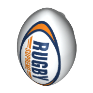 Lego Sports Rugby Ball with 'RUGBY SUPREME' Print / White