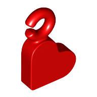 Lego Pendant, Heart / Red