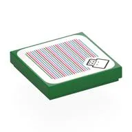 Tile 2 x 2 with Koopa Troopa and Barcode Print (Sticker) / Green