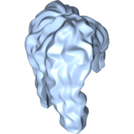 Lego Hair Long with Part over Face, Ponytail / Bright Light Blue