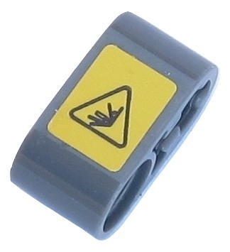 Lego Technic, Liftarm Thick 1 x 2 - Axle Hole with Warning Sign 2 Pattern (Sticker) - Set 42054
