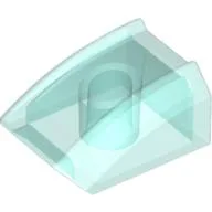 Brick Curved 2 x 2 with Lip, No Studs / Trans-Light Blue
