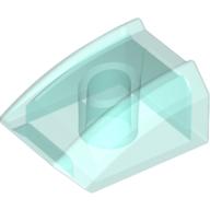 Lego Brick Curved 2 x 2 with Lip, No Studs / Trans-Light Blue