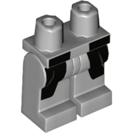 Lego Hips and Light Bluish Gray Legs with Black Coat print / Light Bluish Gray