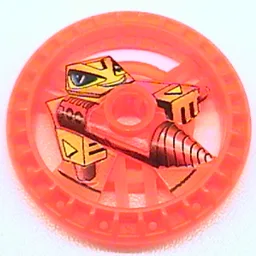 Technic Disc 5 x 5 Notched, Driller Print / Trans-Neon Orange